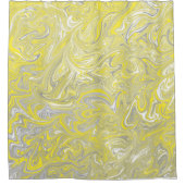 渦巻き（黄色と灰色） シャワーカーテン (正面)