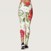 渦巻くつるを持つ赤いバラ レギンス (裏面)