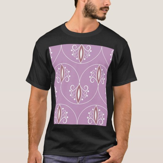 渦巻くエレガンス:ヴィンテージ幾何学的 Tシャツ (正面)