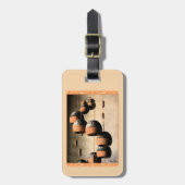 渦巻くクレイ風鈴が生き続ける ラゲッジタグ (正面縦)