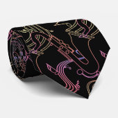 渦巻くサクソフォーンサイケデリックなジャズタイ ネクタイ (ロール)