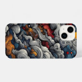 渦巻くテクスチャ雲の詳細イラストレーション iPhoneケース (裏面横)