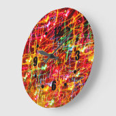 渦巻くネオンラ白熱［赤熱］光を放つイトの壁時計 ラージ壁時計 (傾斜)
