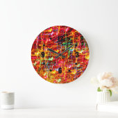 渦巻くネオンラ白熱［赤熱］光を放つイトの壁時計 ラージ壁時計 (ホーム)