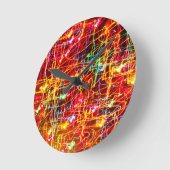 渦巻くネオン白熱［赤熱］光を放つライト丸い時計 ラウンド壁時計 (傾斜)
