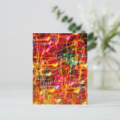 渦巻くネオン白熱［赤熱］光を放つ灯 ポストカード (スタンド正面)