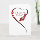 渦巻くハートのホステス招待状 サンキューカード (正面)