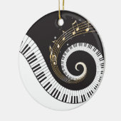 渦巻くピアノ鍵 セラミックオーナメント (左)
