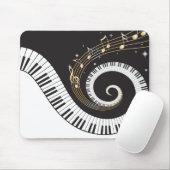 渦巻くピアノ鍵 マウスパッド (マウス)