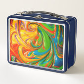 渦巻くペンキのお弁当箱 メタルランチボックス (正面)