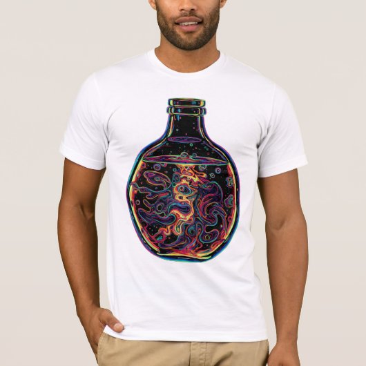 渦巻くボトルTシャツ Tシャツ (正面)