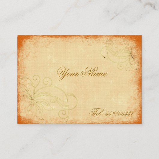 渦巻くヴィンテージの花柄 名刺 (正面)