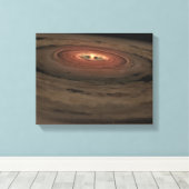 渦巻く円盤に囲まれた茶色い矮星 キャンバスプリント (インサイチュ (ウッドフロア))