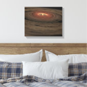 渦巻く円盤に囲まれた茶色い矮星 キャンバスプリント (インサイチュ (寝室))