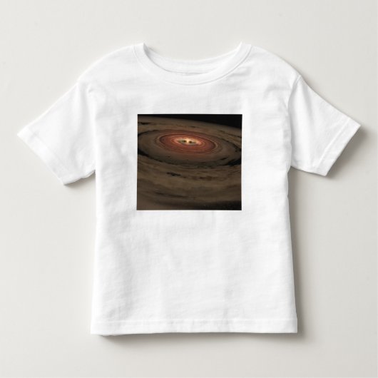 渦巻く円盤に囲まれた茶色い矮星 トドラーTシャツ (正面)