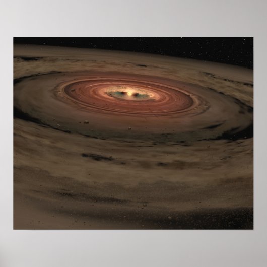渦巻く円盤に囲まれた茶色い矮星 ポスター (正面)