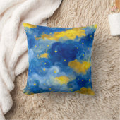 渦巻く星と空の抽象画 クッション (ブランケット)
