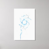 渦巻く水が青と灰色の色合いで飛び散る キャンバスプリント (正面)