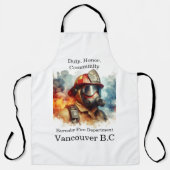 渦巻く煙の中で戦闘中の勇敢な消防士 エプロン (正面)