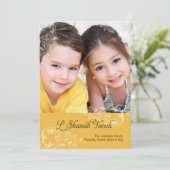 渦巻く花模様のロシュ・ハシャナー写真フラットカード シーズンカード (スタンド正面)