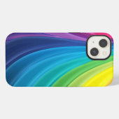 渦巻く虹の抽象画 iPhoneケース (裏面横)