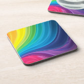 渦巻く虹絵を描 コースター (左側)