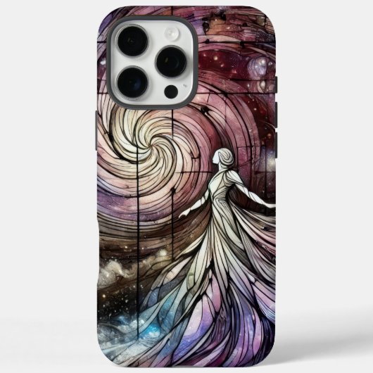 渦巻く銀河と惑星を持つ宇宙の女神 Case-Mate iPhoneケース (裏面)