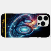 渦巻く銀河系と白熱［赤熱］光を放つ星 Case-Mate iPhoneケース (裏面 (横))