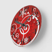 渦巻く雪の休日の時計 ラウンド壁時計 (傾斜)