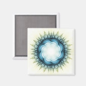 渦巻く青いフローラオーナメント マグネット (正面/裏面)