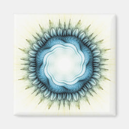 渦巻く青いフローラオーナメント マグネット