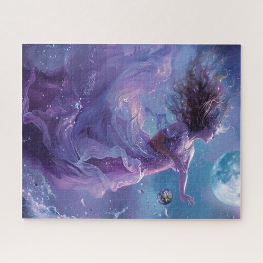 渦巻く青い天使の平和 ジグソーパズル (横)