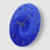 渦巻く青い水 ラージ壁時計 (傾斜)