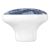 渦巻く青と白の抽象芸術 セラミックノブ (側面)