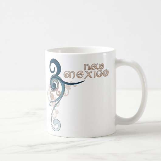 渦巻のニューメキシコの青い巻き毛のマグ コーヒーマグカップ (右)