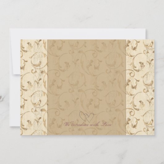 渦巻のヴィンテージのベビーの誕生の発表 案内状 (裏面)