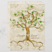 渦巻の木の根Antiquedタンのカップルのシャワー 招待状 (正面/裏面)