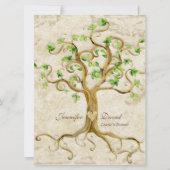 渦巻の木の根Antiquedタンのカップルのシャワー 招待状 (正面)