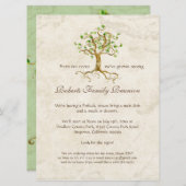 渦巻の木の根Antiqued家族会の招待 招待状 (正面/裏面)