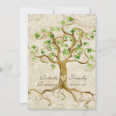 渦巻の木の根Antiqued家族会の招待 招待状 (裏面)