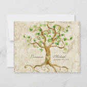 渦巻の木の根Antiqued披露宴の招待カード 招待状 (裏面)