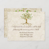 渦巻の木の根Antiqued披露宴の招待カード 招待状 (正面/裏面)