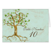 渦巻の木の根Antiqued賢明なテーブル数カード (正面横)