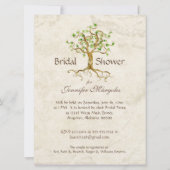 渦巻の木の根Antiqued賢明なブライダルシャワー 招待状 (裏面)