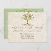 渦巻の木の根Antiqued賢明な披露宴の招待 エンクロージャーカード (正面/裏面)