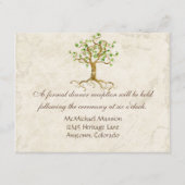 渦巻の木の根Antiqued賢明な披露宴の招待 エンクロージャーカード (正面)