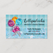 渦巻の棒つきキャンデーキャンデーの砂糖菓子の名刺 名刺 (正面)