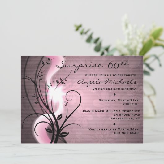 渦巻の誕生日のパーティの招待状は上がりました 招待状 (スタンド正面)