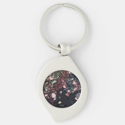 渦巻の金属Keychain キーホルダー (正面)