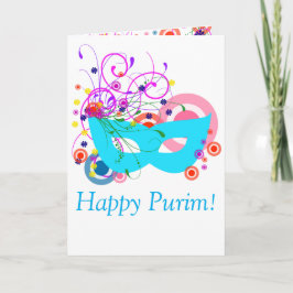 渦巻のPurimのティール（緑がかった色）のマスク カード